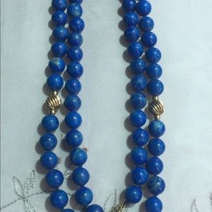 Vintage Blue Beads Necklace